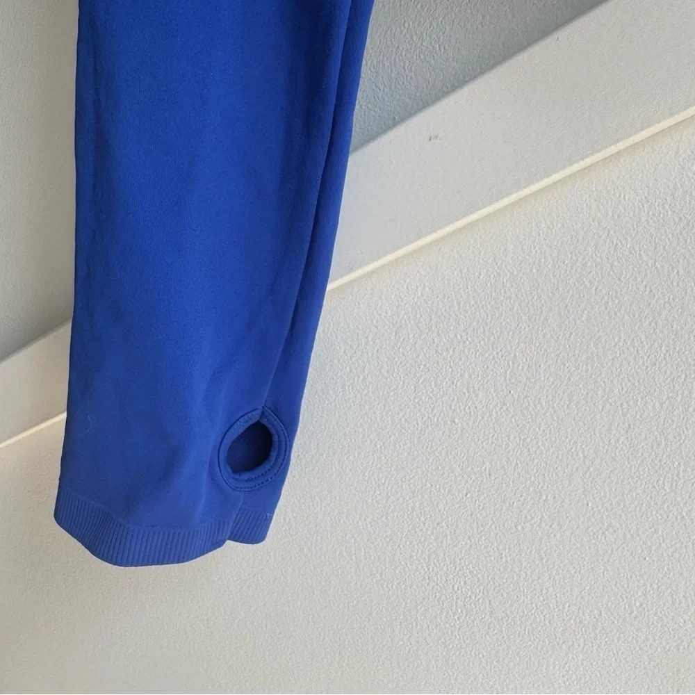 Garage Rush B.DY Half Zip Top Royal Blue Long Sleeve Crop Top size L - Picture 7 of 10